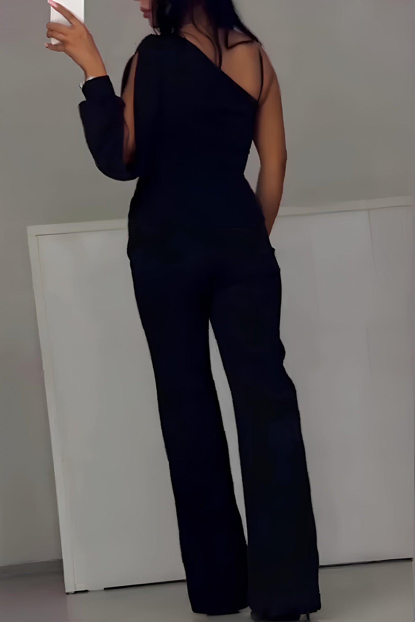 Artemis | Jumpsuit elegant cu un umăr, detaliu strălucitor