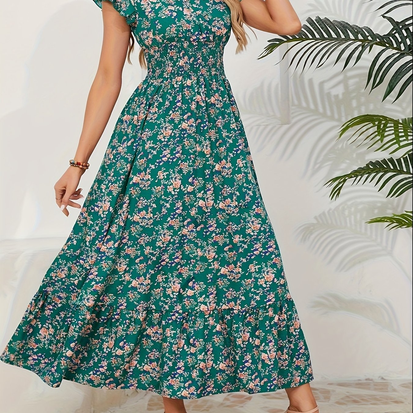 Mia | Rochie Florală cu Fante