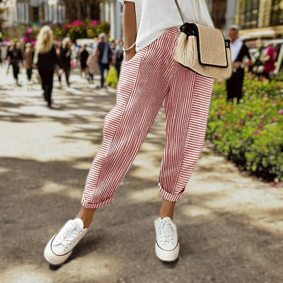 Felicia | Pantalon en lin rayé